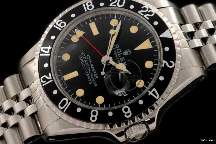 0131 ROLGMT017C – Vintage GMT SS Black Bezel Jubilee Swiss Eta 2836- Original 980